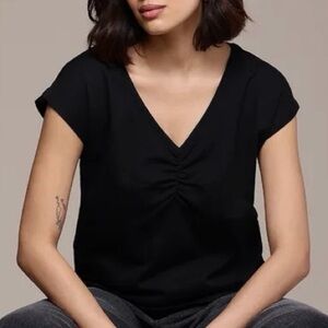 Old Navy Maternity Black Gathered Blouse